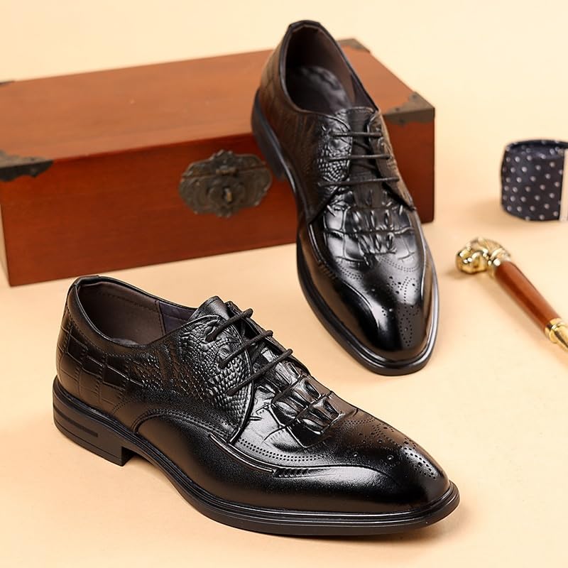 Men's Comfort Business Casual Oxford Shoes Fashion Pointed Toe Lace Up Mens Tuxedo Shoes3