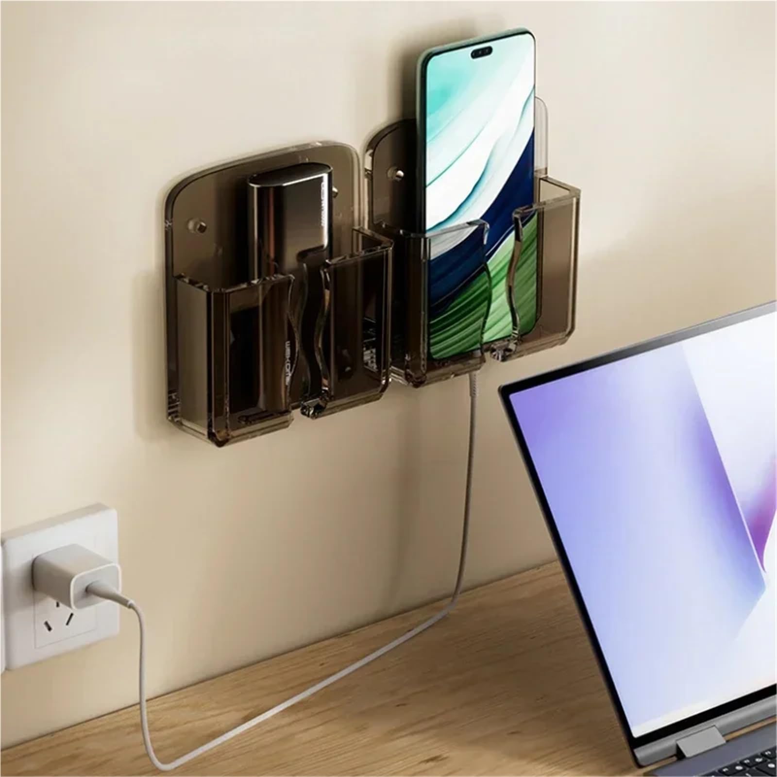 Soporte de pared para control remoto, 12 unidades, soporte de pared universal para teléfono celular, organizador de caja de carga para teléfono celular, soporte colgante para control remoto