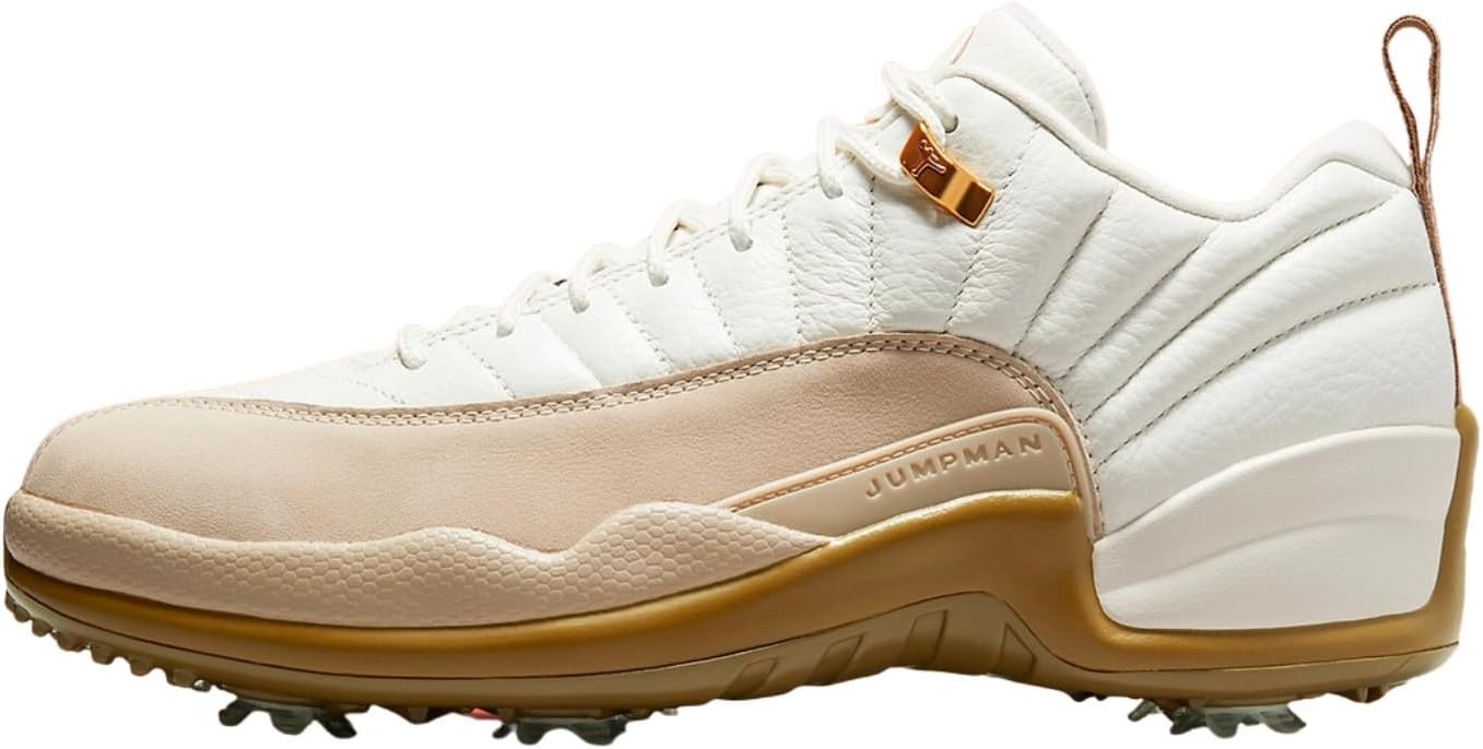 Nike DM9016-109 Golf Air Jordan 12 Low Golf Driftwood Golf Shoes, White US 9