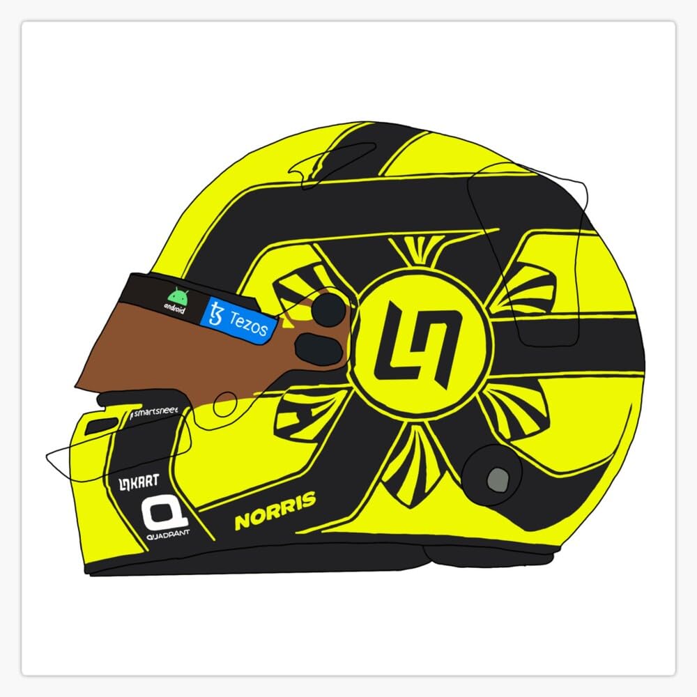 Lando Norris Helmet 2023 Sticker Decal Car Window Water Bottle 5"