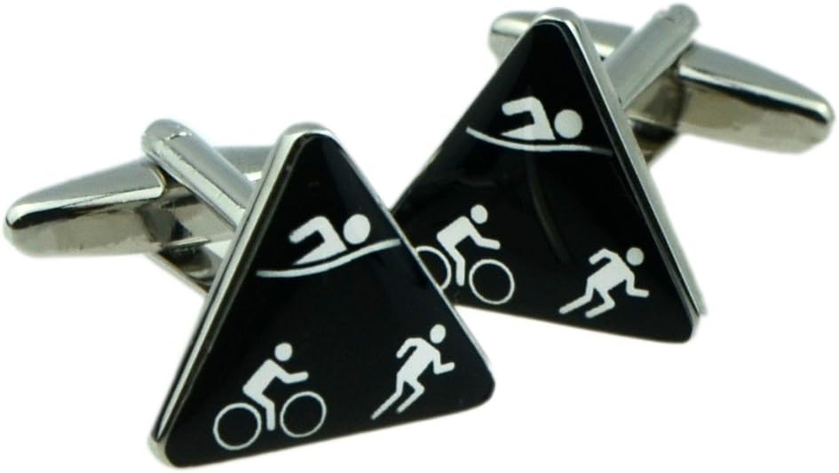 GTR Prestige GiftwareTriathlon Design Triangular Cufflinks Presented in a Cufflink Box