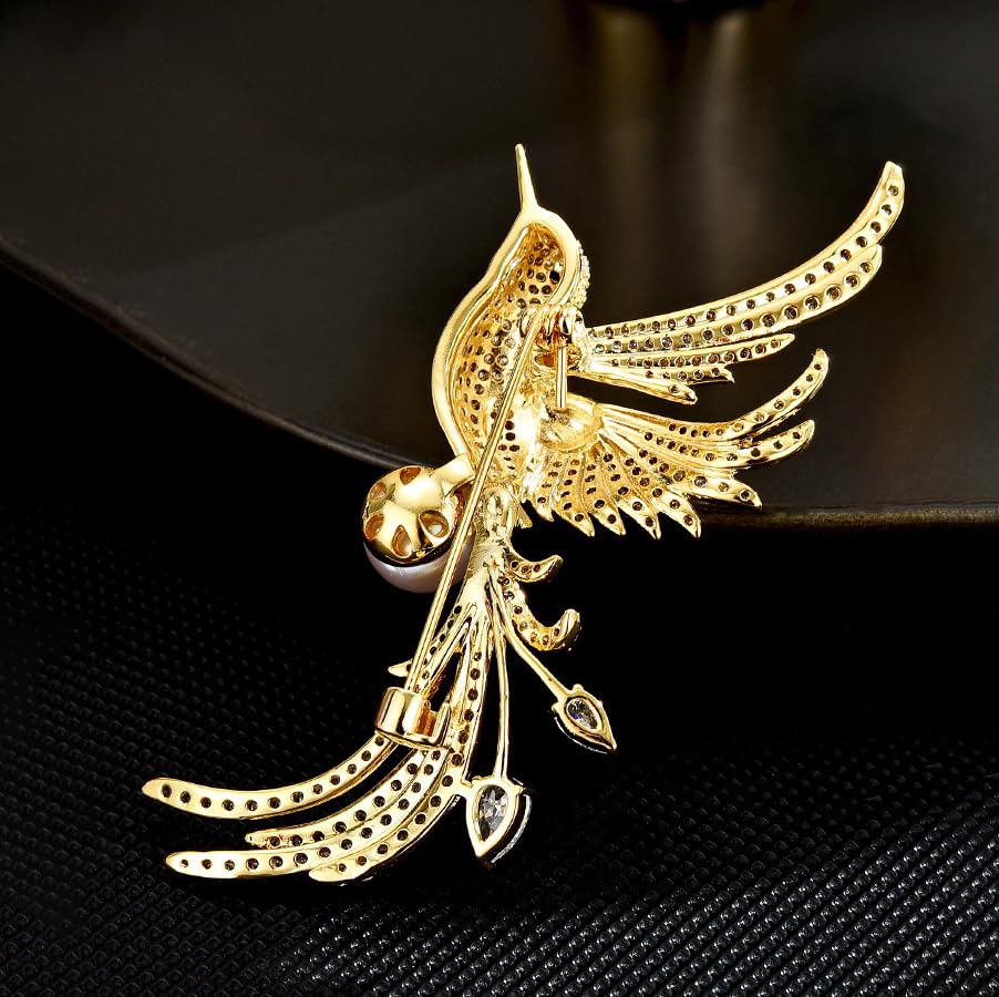 Image of Animal Bird Brooch Pins for Women Rhinestone Lapel Pin Accessories Blazer Dress Denim Jacket Birthday Wedding Jewelry Gifts