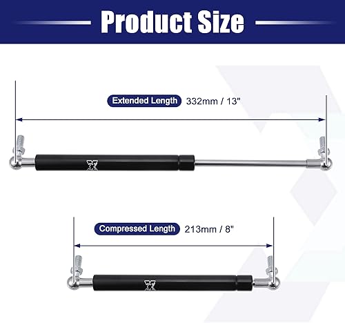 Miniatura 5 de X AUTOHAUX 2 piezas de 13 pulgadas 60 libras soportes de elevación de gas resortes universales RV capó de coche trasero barra de apoyo hidráulico