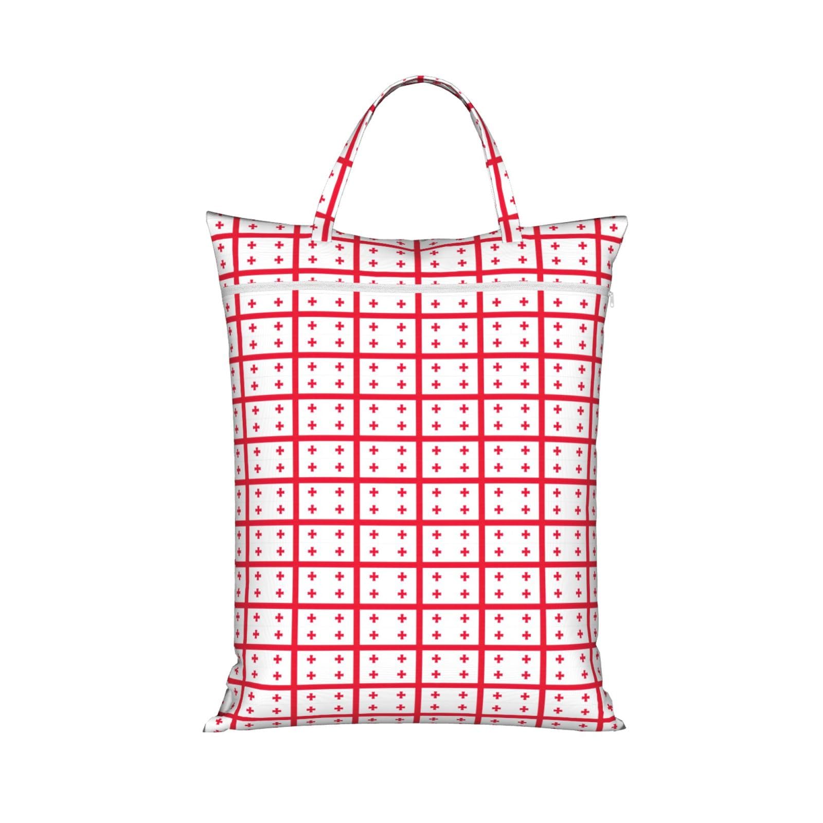 Pphgut 1 Pc Flag Of Georgia Print Travel Laundry Bag Portable Dirt Clothes Bags Daily Hiking Camping Vacation
