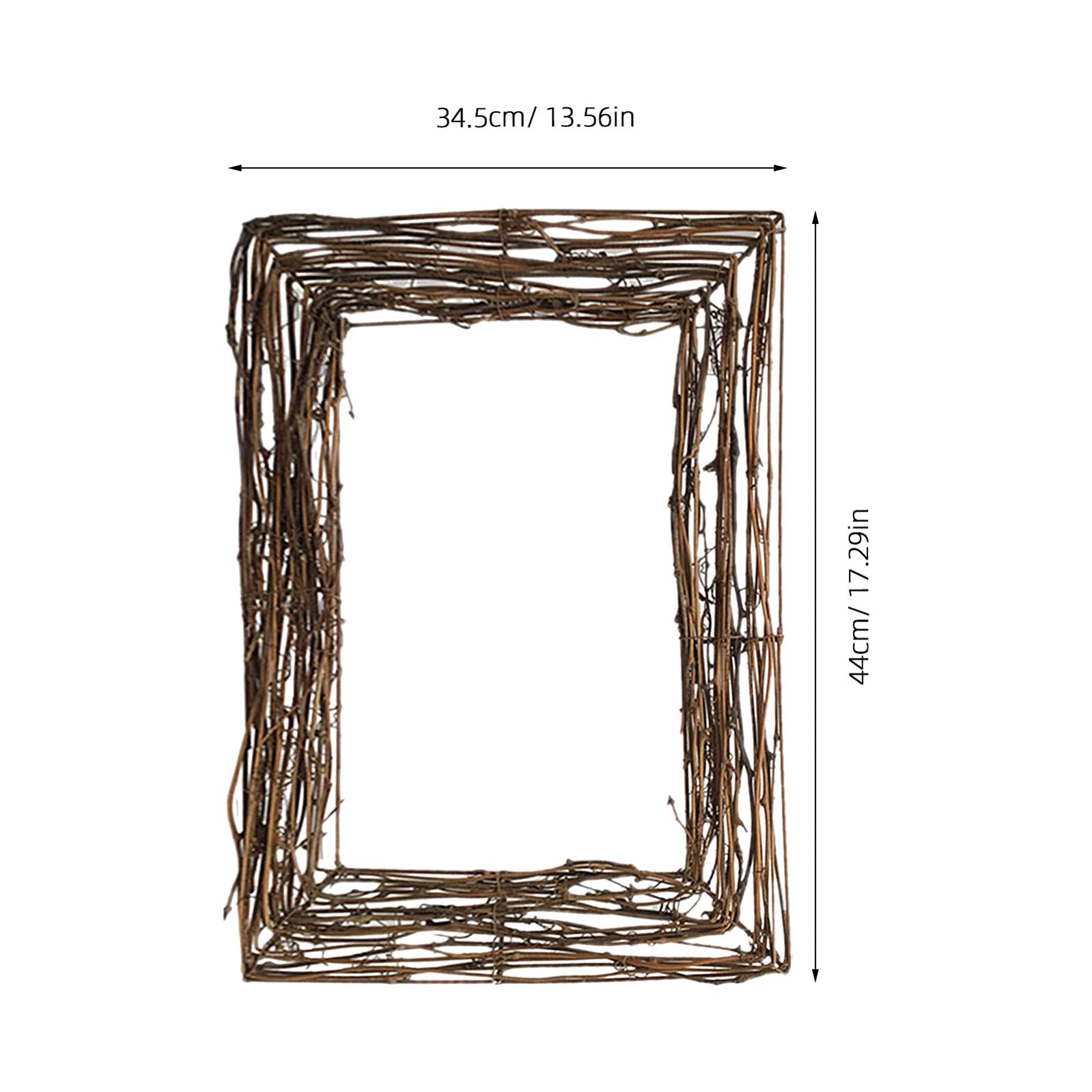 Base Per Ghirlanda Quadrata in Rattan Naturale, Decorativa Per Artigianato Floreale e Decorazioni Per La Casa, Per Ghirlande Fai Da Te in Soggiorno, Ufficio e Eventi Festivi