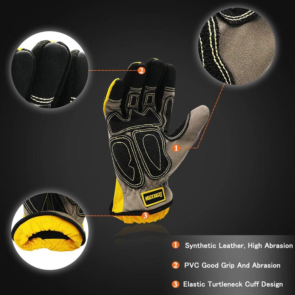 Medium Duty Extrication Recue Gloves, Cut Resistant, Oil & Water Resistant, EN388 Rate 4242XP/4131, Orange/Yellow