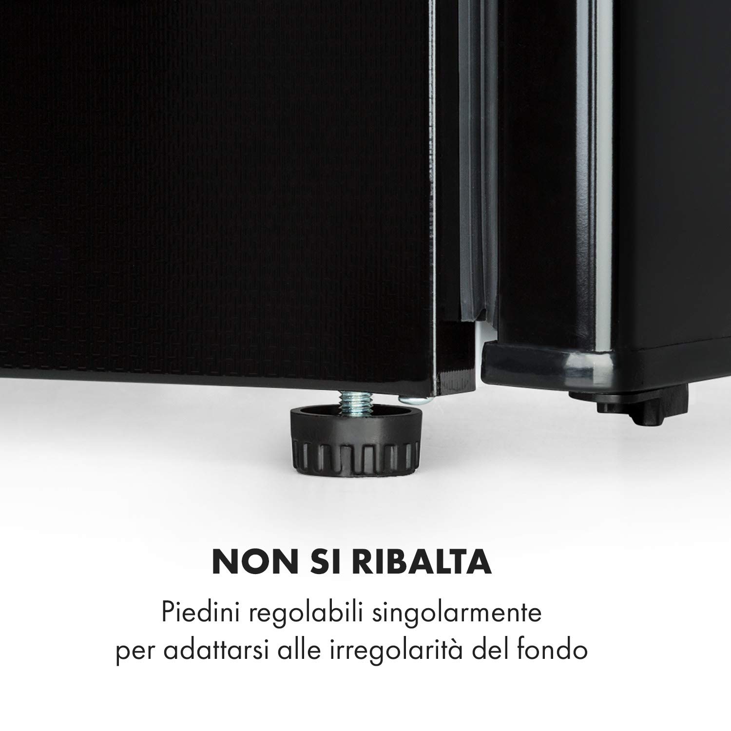 KLARSTEIN Delaware - Frigorifero, 76 Litri, Classe di Efficienza Energetica E, 2 Ripiani in Vetro Flessibile, Vano Congelatore/Freezer: 4 Litri, Vano Bottiglie Fino a 2 Litri, Nero
