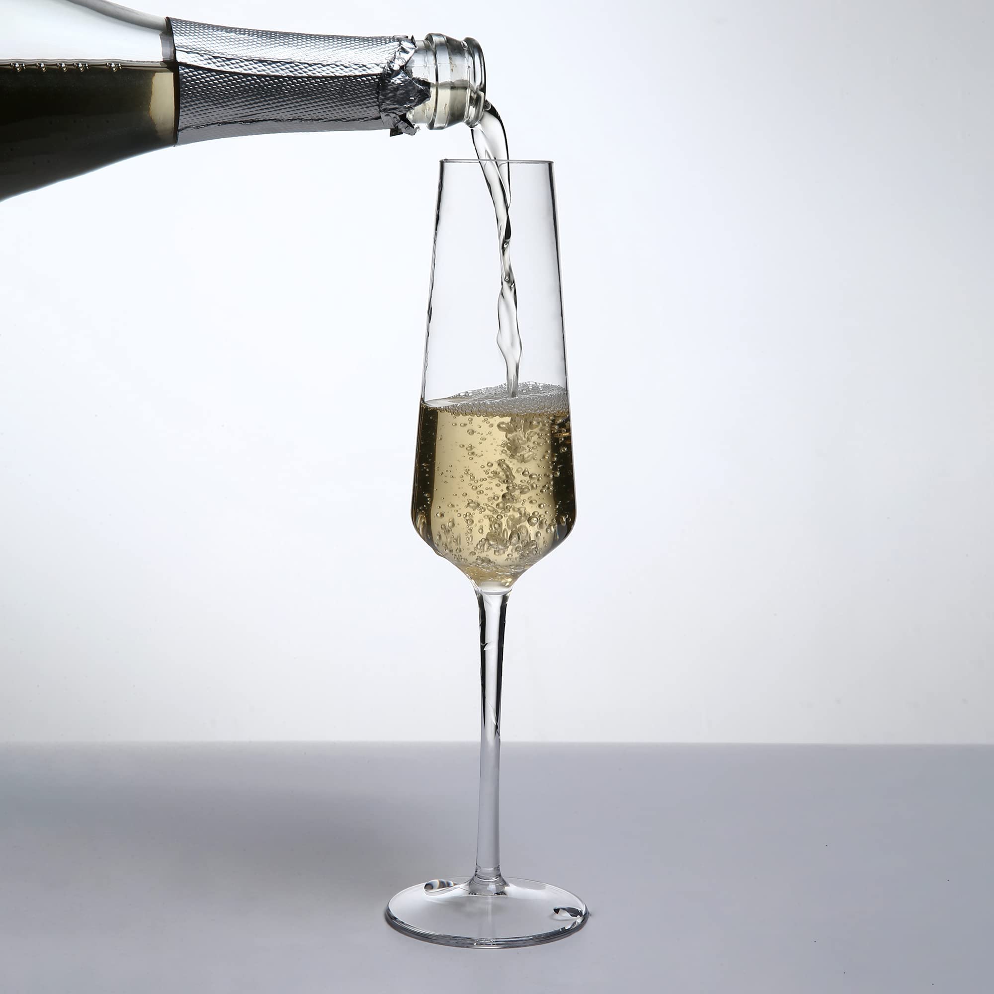 réutilisable Tritan-Plastic champagne flûtes incassable lave-vaisselle en plastique coffre-fort verrerie fête d'anniversaire de mariage Gift-224ML / 7.8oz, set de 4