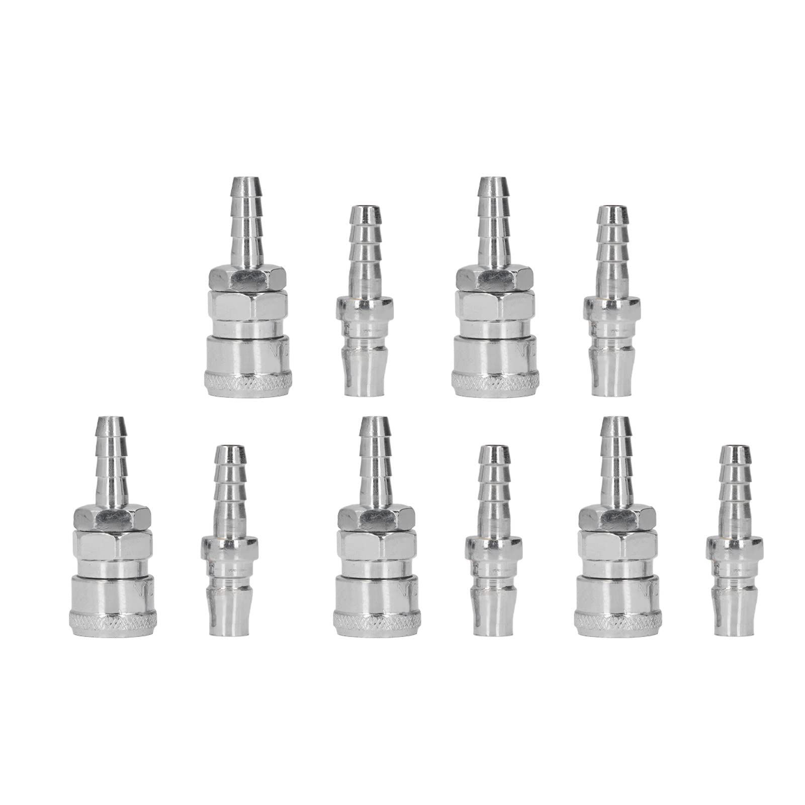 Acoplador neumático ViaGasaFamido, racores de conexión rápida neumática de Acero Inoxidable Chapado, 5 Juegos para compresores de Aire y Uso automotriz (5 * 8 de Cola Larga (SH+PH-20))