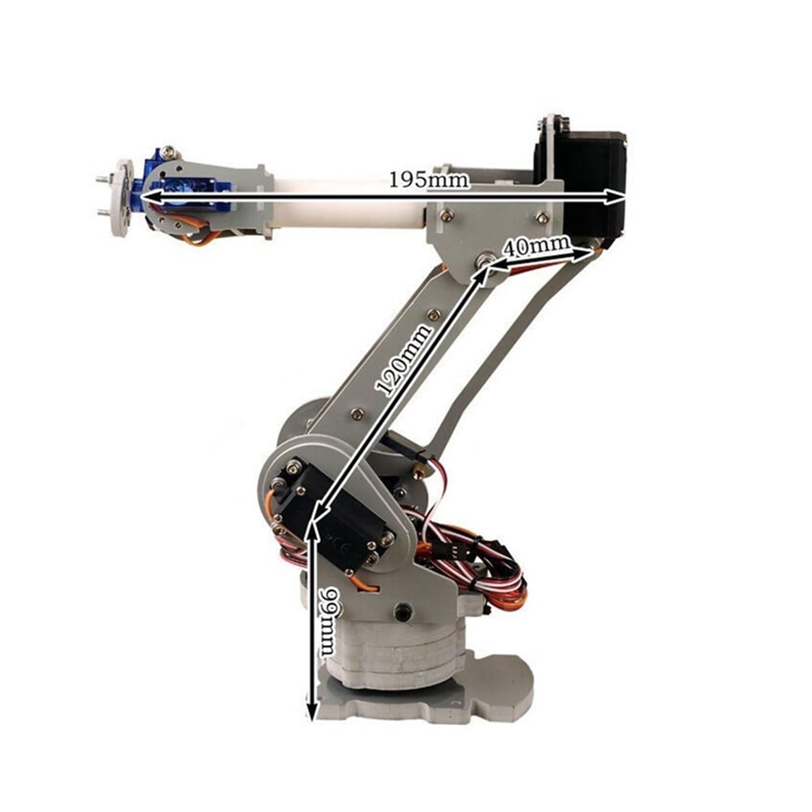 ZERVA Braccio robotico 6DOF, modello per insegnamento ed esperimento, desktop a 6 assi (Size : Full set)
