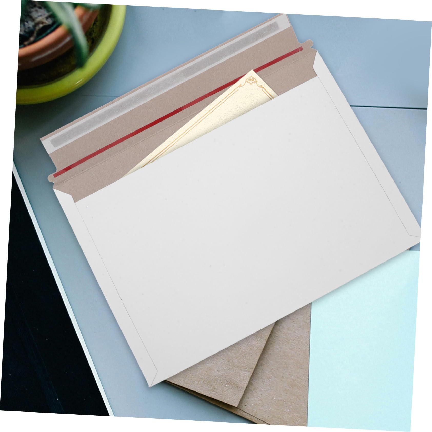 Mikikit 40pezzi Buste Autoadesive Rigide per Spedizione Foto Documenti e Oggetti Realizzate in Carta di Resistenti e Pratiche Chiusura Sicura su Tutta