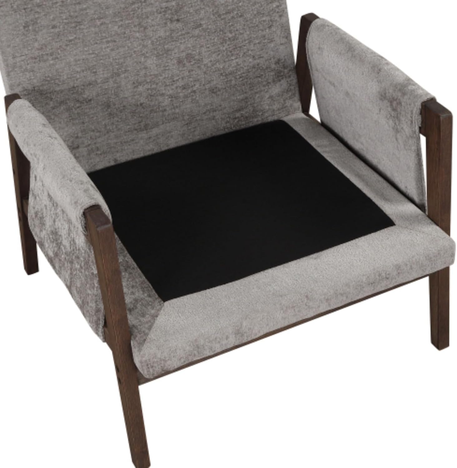 Mid-Century Modern Velvet Accent Armchair Living Room Chair Reading Chair for Home Office Study Room Guest Room Studio, Gray