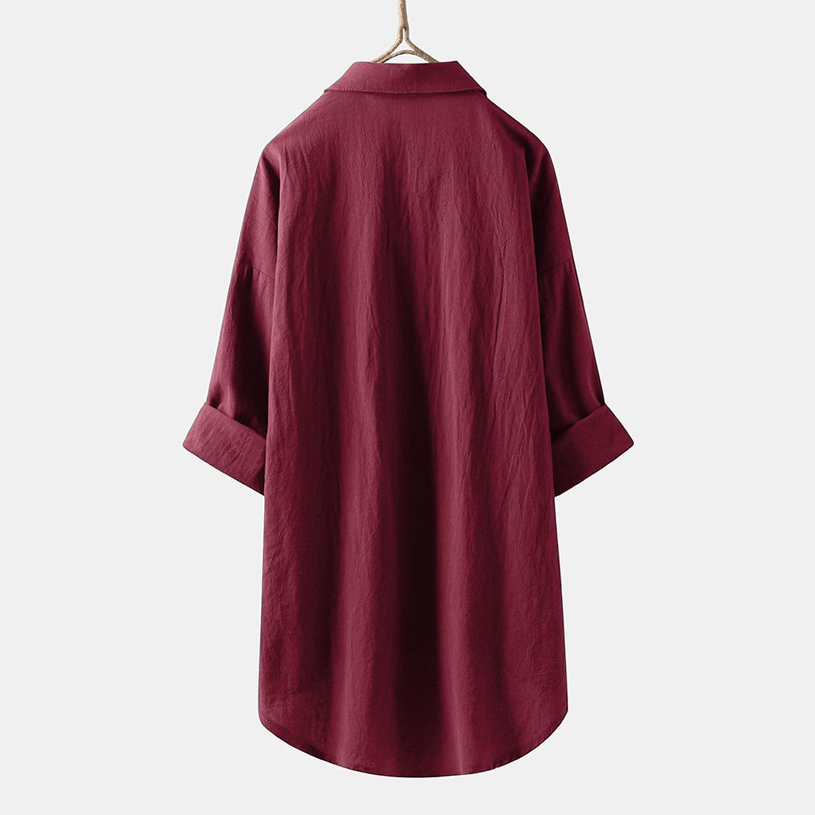 Camicie di lino a maniche lunghe Button Down 2026 per le donne Solid Vcation Summer Trendy Collared Linen Cotton Outfits Beach Garza Bluse Oversize Primavera Abbigliamento Fidanzato Leggero