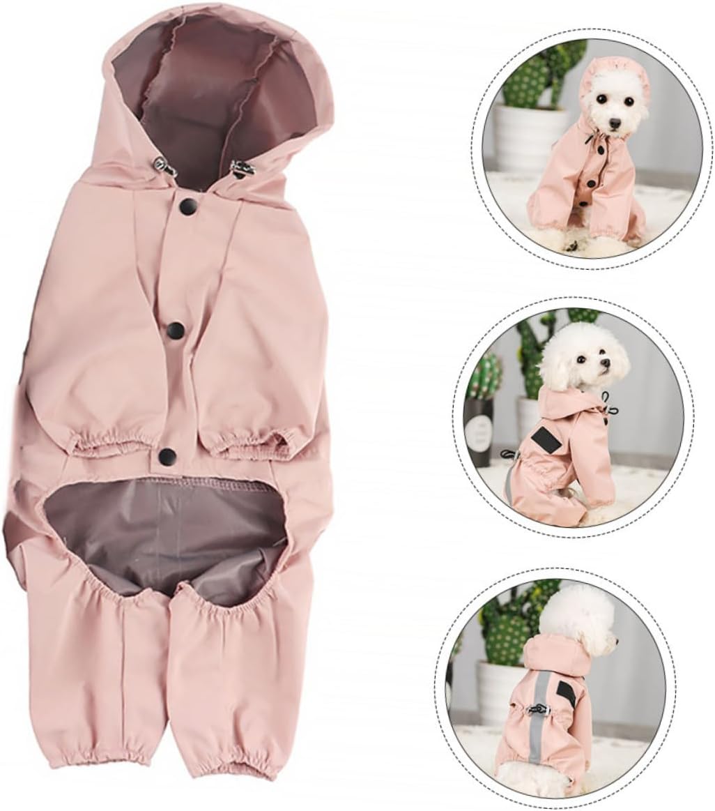 Angoily 3pcs Windproof Dog Raincoat Adjustable Reflective Hoodie for Pets and Breathable Stylish Rain Gear for Dogs for Outdoor Adventures