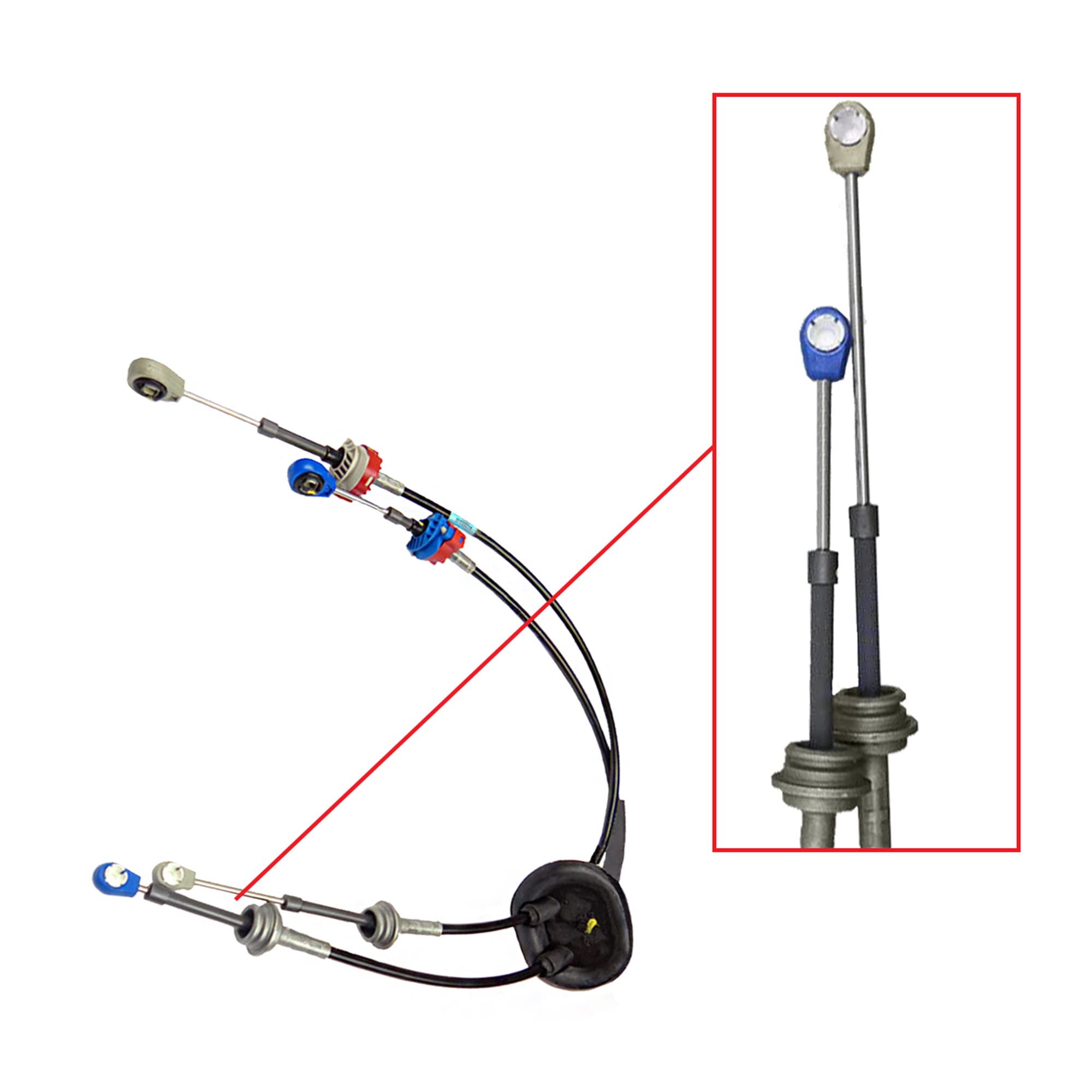 Partsline Câble de Boîte de Vitesses Double compatible avec C2, C3 I (1.4 HDi, 1.6 HDi) équivalent à 2444CR, 2444FE