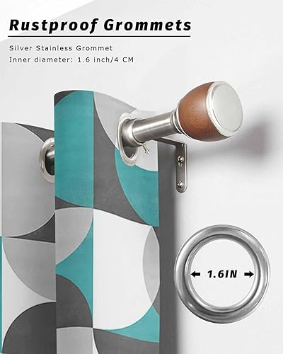 Miniatura 6 de Abstract Aqua Outdoor Curtains for Patio Waterproof Drapery, Grommet Window Curtain Drapes for Living Room, Bedroom, Doorway, Kitchen, Cafe, Porch,