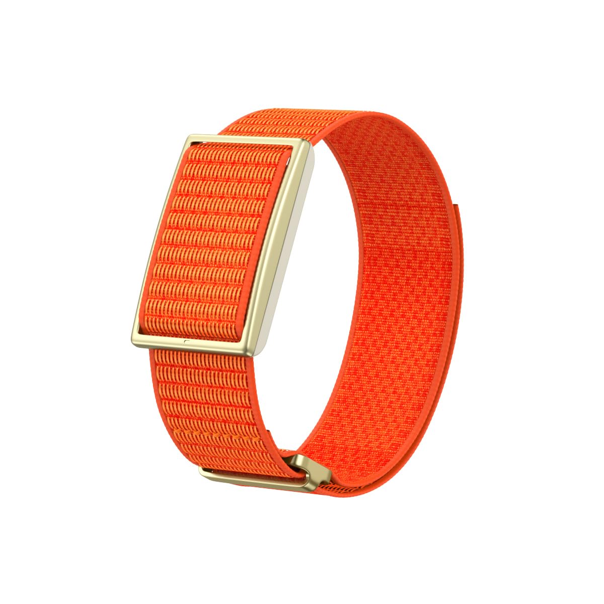Nylon Bands Compatible with Polar Loop/Visible Armband 2.0 Straps, Hook & Loop Soft Weave Stretchy Breathable Replacement Sport Wristbands with Buckle, Fitness Bracelets, No Tracker (Orange 1, L)