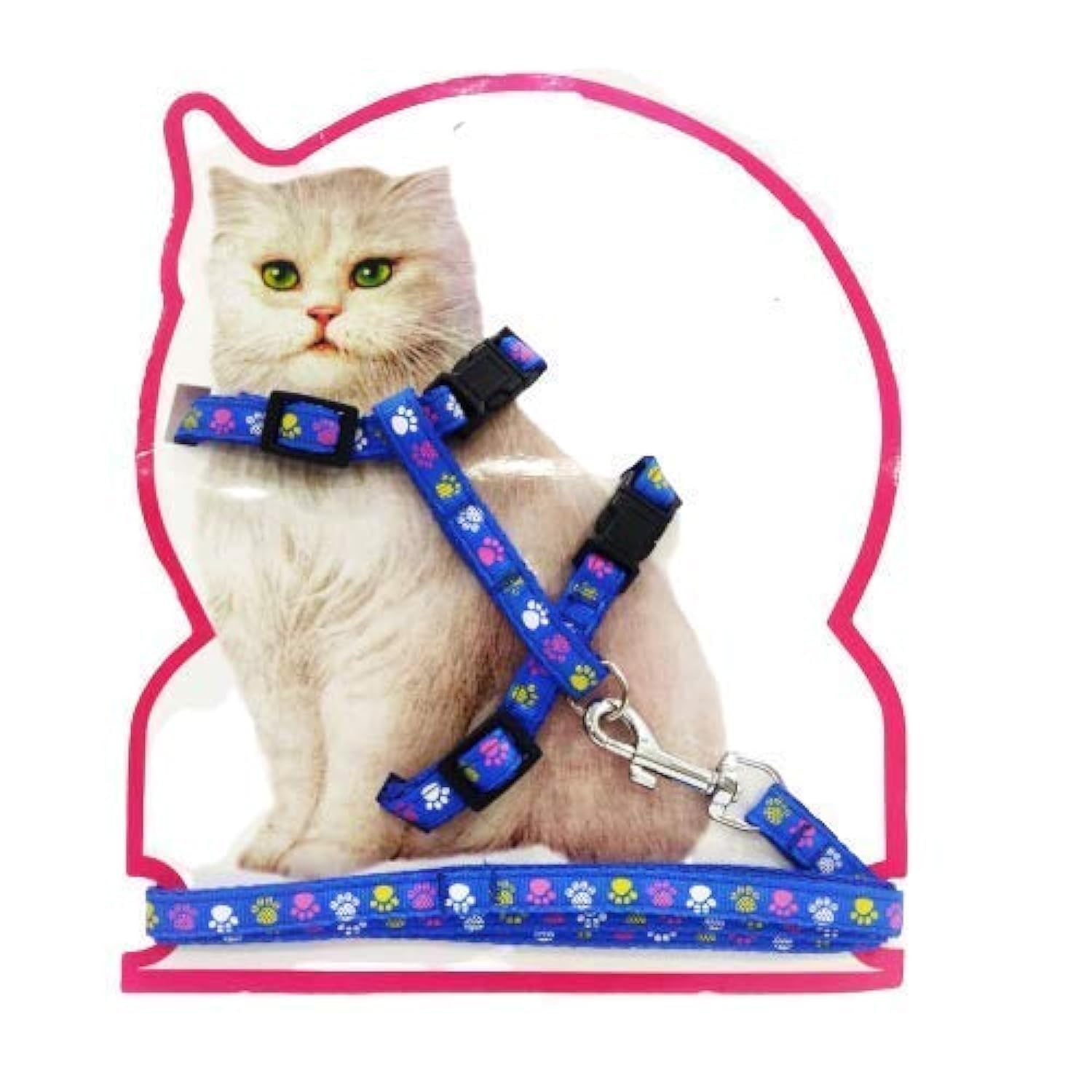 PSK PET MART Cat Adjustable Nylon Printed Harness Strap Collar with Leash Set Small Pet Walking for Kitten, Blue (B08VGPPKFS) Amazon Price History, Amazon Price Tracker