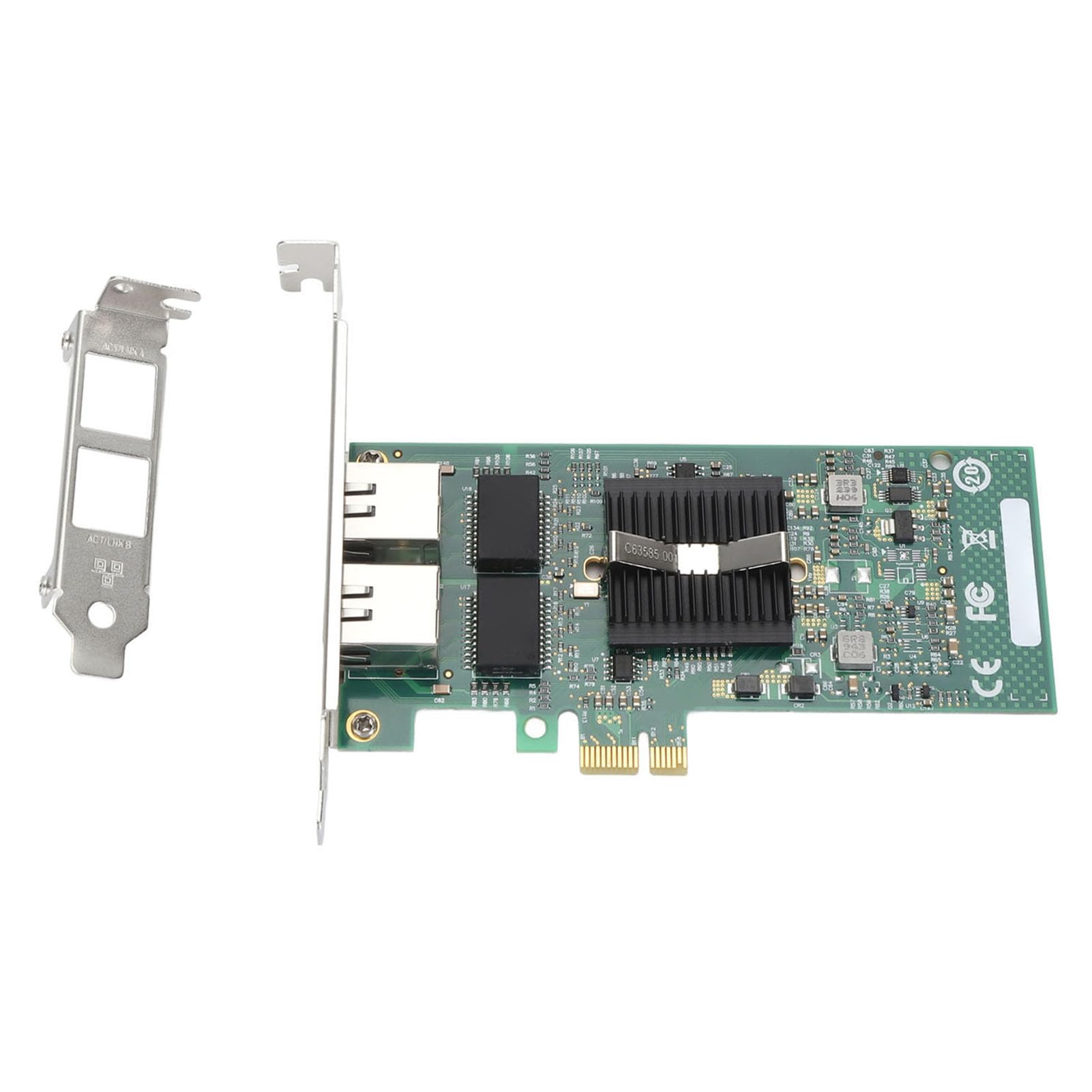 Carte Réseau RJ45, Carte Réseau Gigabit PCIE X1 Double Port 10/100/1000Mbps avec 2 Ports Ethernet RJ45 avec 4 Indicateurs LED