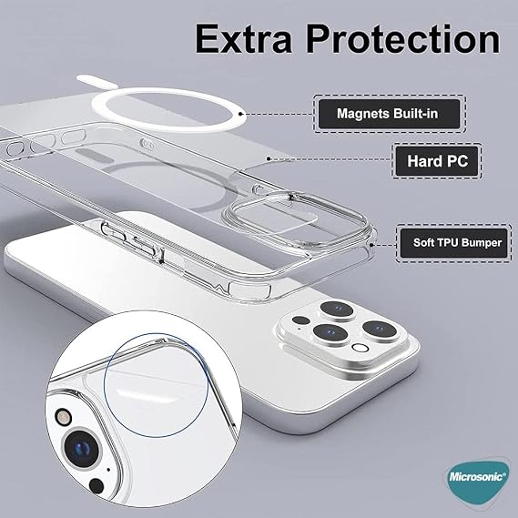 Microsonic Apple iPhone 16 Pro Max Case MagSafe Clear Soft Transparent [Case Compatible with iPhone 16 Pro Max - Transparent]