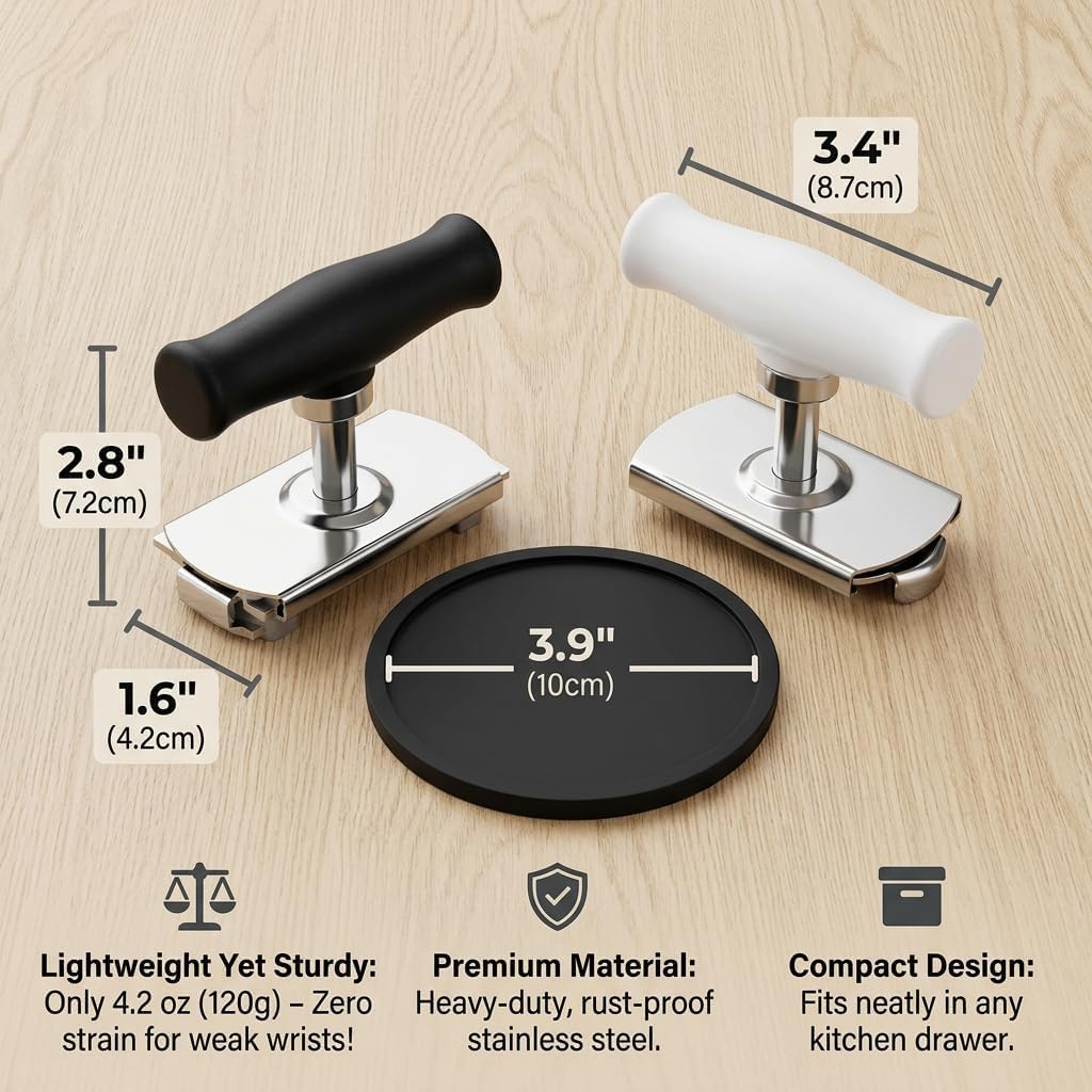 Adjustable Jar Opener for Weak Hands and Seniors, Multi-Functional Lid Opener Set with Non-Slip Silicone Pad, Easy Grip Bottle Opener for Arthritis, Stuck Jars & Bottles (Black, 2Pcs Set)