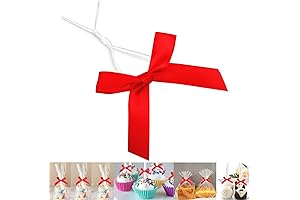 50 Pack 3" Red Ribbon Pre-tied Bows: Add a Festive Touch to...