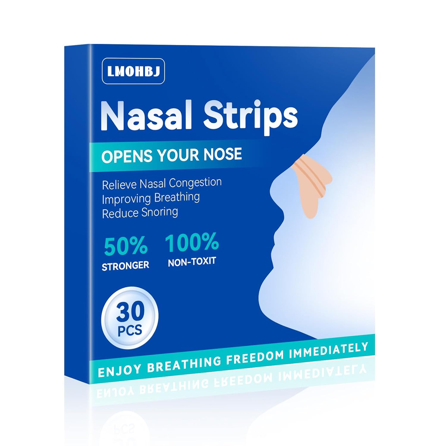 30Pcs Nasal Strips Anti Snoring Extra Strength Nose Strips Breathing Nose Tape for Sports and Sleep Anti Snoring