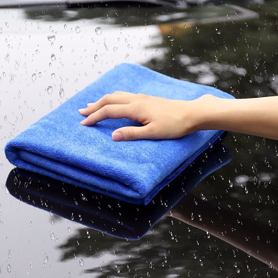 Mikrofaser-Auto-Trockentücher, super saugfähig, große Autowaschtücher, kratzfreie Auto-Reinigungstücher, ultraweiche Auto-Detailing-Tücher, 6 Stück-L