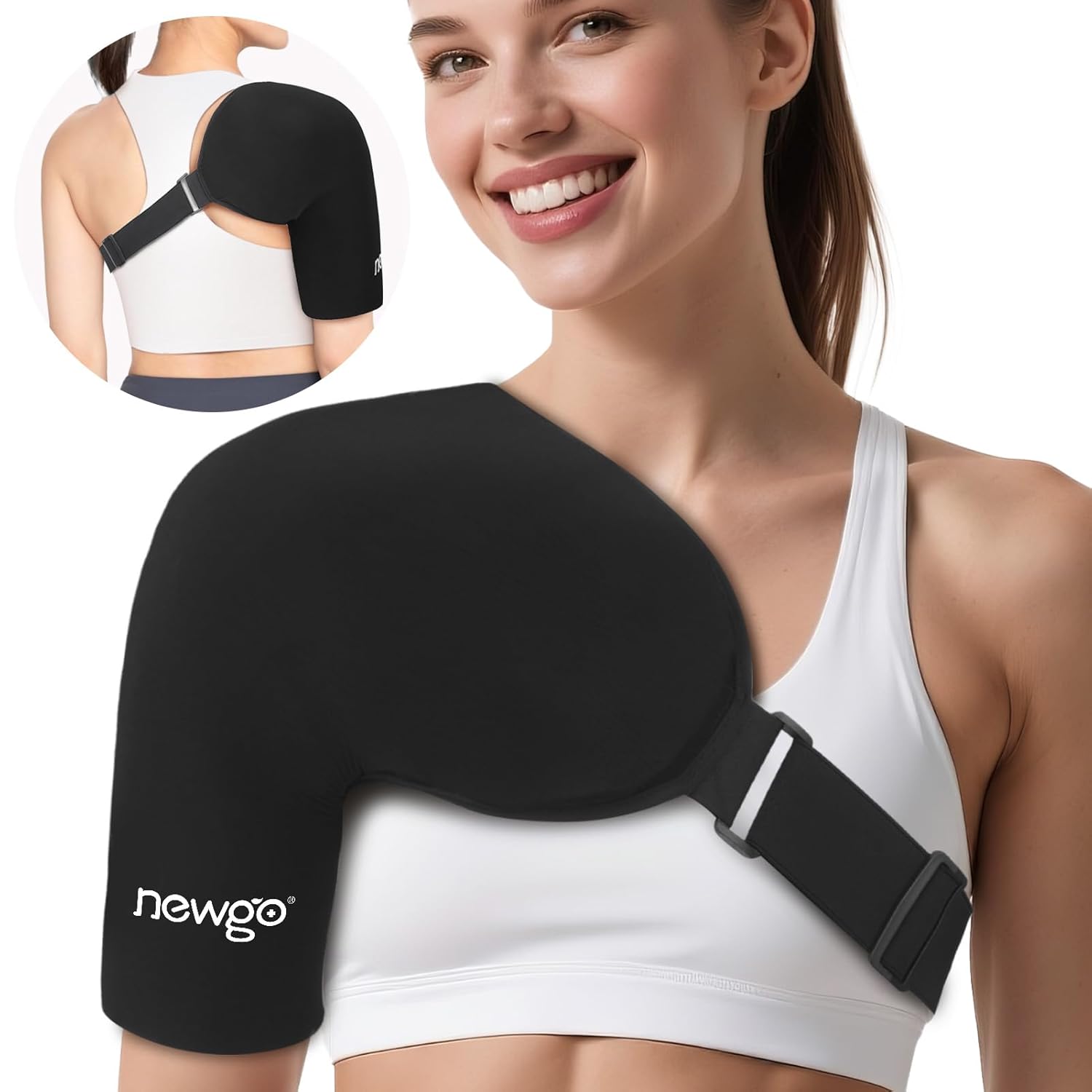 NEWGO Shoulder Ice Pack Wrap for Rotator Cuff and Arm Cold Therapy Gel Wrap for Post Surgery Recovery