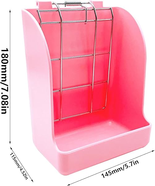 de heno para Cerdos - Accesorio para Jaula con Rejilla para Alimentos | Cuencos de autoalimentación de Guinea para Chinchillas, Conejos, Animales pequeños, Plato de hábitat para Interiores - 5