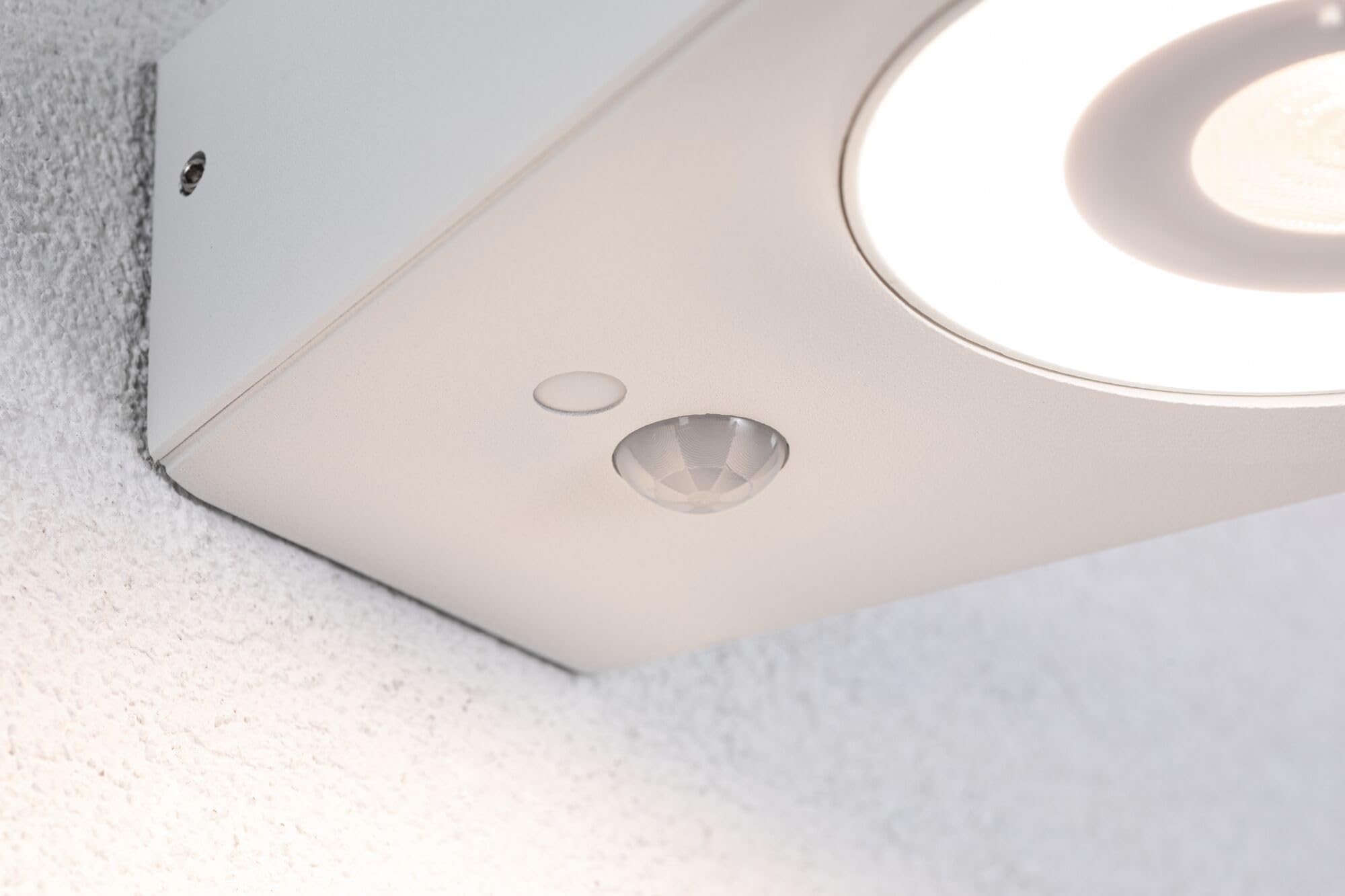 Paulmann 94867 LED Außenwandleuchte Silma Bewegungsmelder IP44 65x186mm 3000K 5,5 / 1x0,7W 600lm 230V Weiß Aluminium