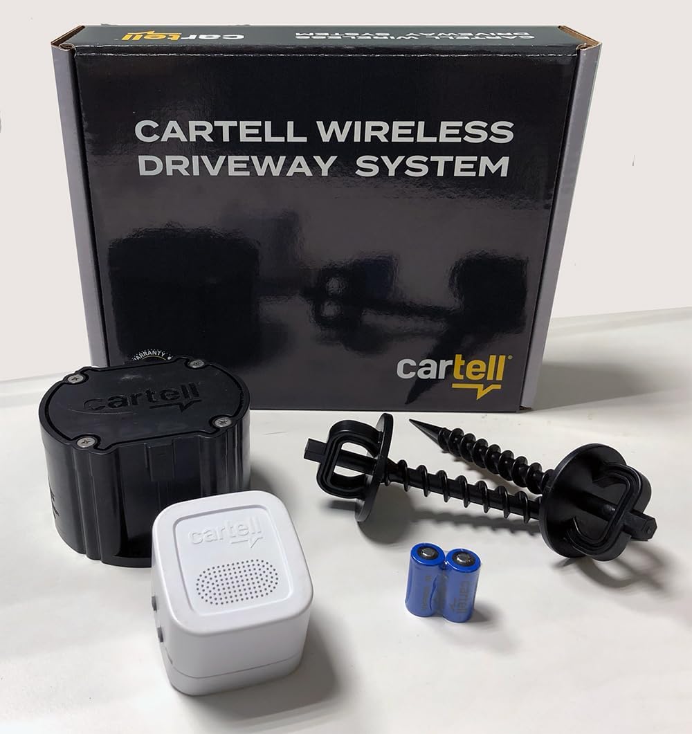 Cartell Wireless Driveway System CW-CON Outdoor Weatherproof Alert System, Sounder and Sensor