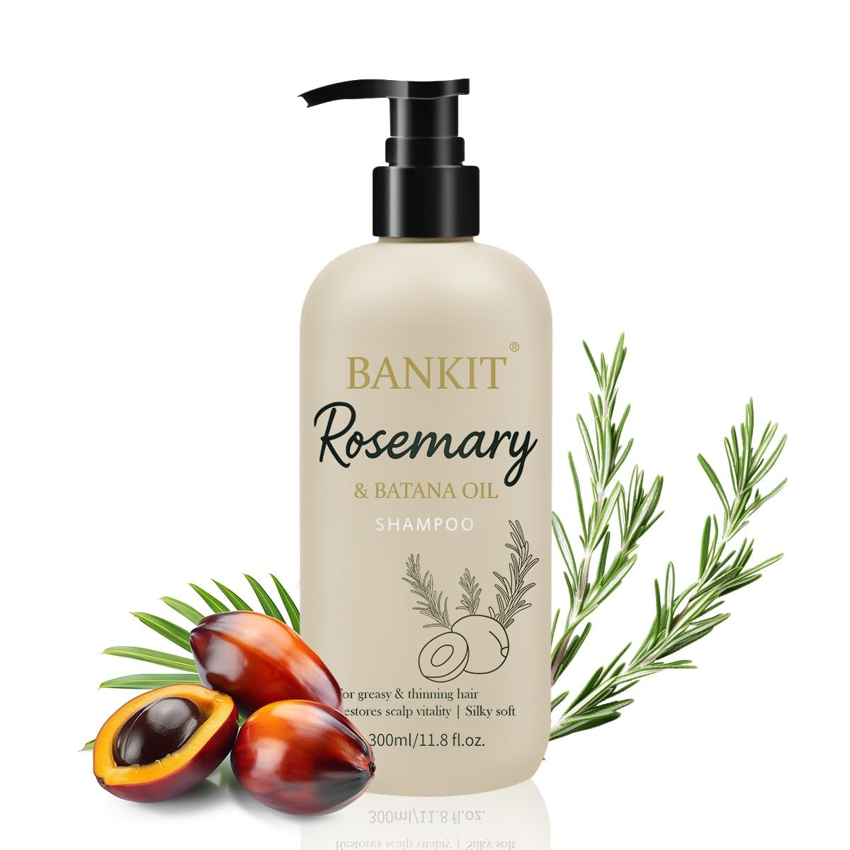 BANKIT Rosemary Batana Shampoo for Thinning Hair with Biotin, 11.8 Fl Oz