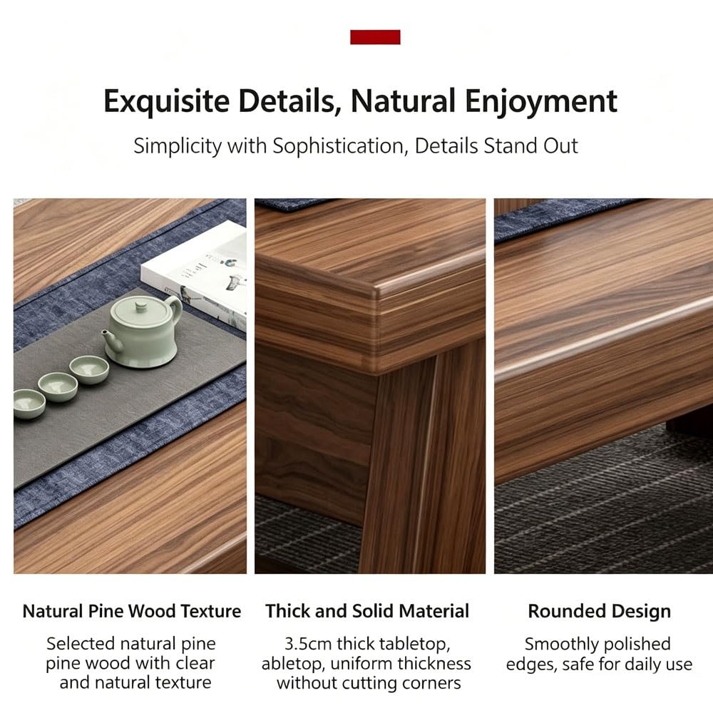 Tavolo da meditazione da pavimento, tavolo basso in legno massello per seduta, tavolo da altare per aree relax casa, design minimalista, ideale per meditazione e relax