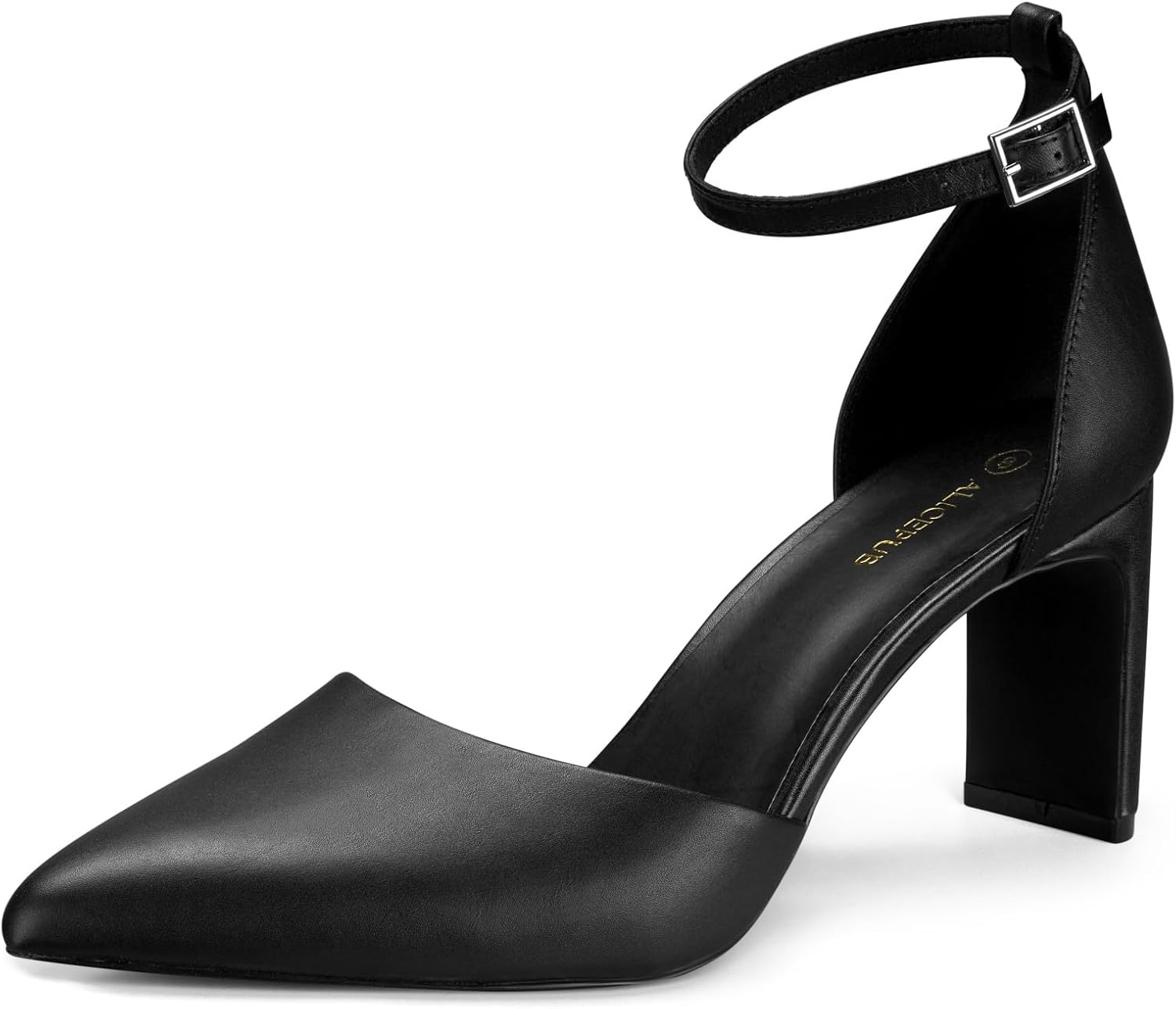 ALICEPUB Women's Detachable Bow Heels Closed Toe Inch Heels