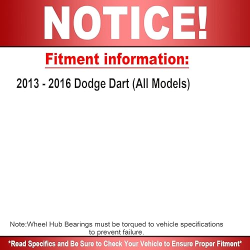 Miniatura 3 de 512510 Buje de rueda trasera y conjunto de rodamiento para Dodge Dart 2013-2016 de baja salida OE reemplazo directo del cojinete de buje - Todos los