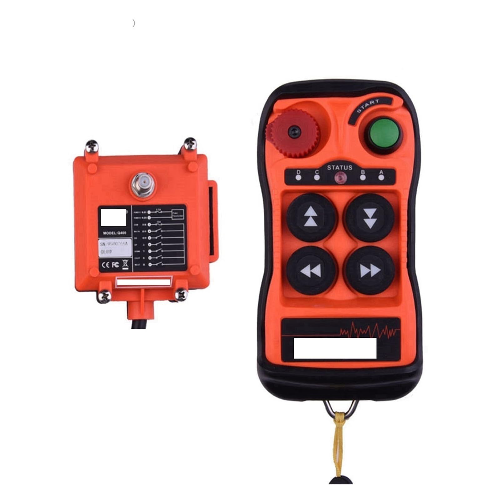 JVDDI Industrial Crane Remote Control Dual Speed Solid Crane Hoist Wireless Remote Controller Support(1T 1R,Q404-2Speed,AC22O)