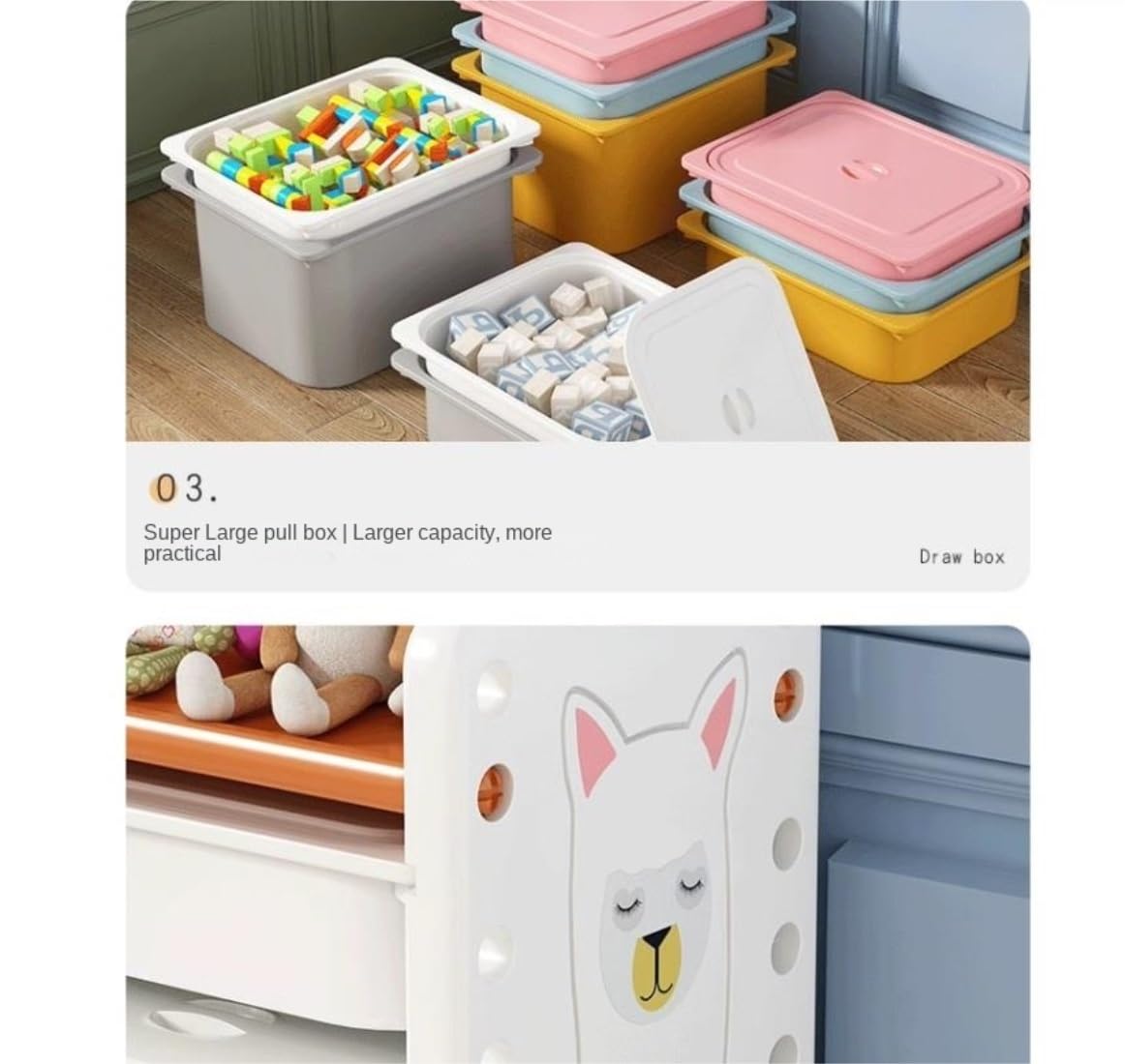 Organizador Juguetes Caja De Juguetes Organizadora Almacenamiento 3 Niveles con Contenedores Extraíbles para Sala Estar, Dormitorio Y Juegos Almacenamiento(90 * 34 * 83cm)