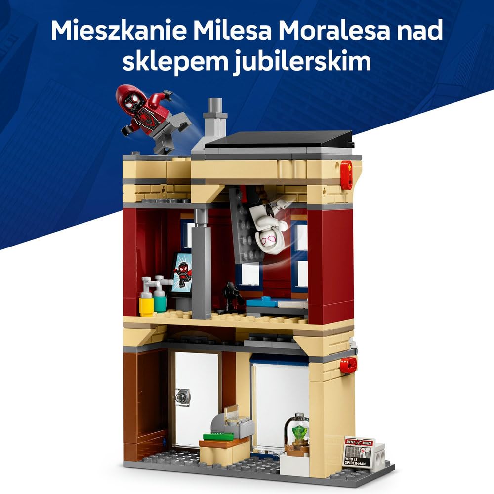 LEGO | Marvel Spider-Man i Oscorp 76324 | Zestaw dla dzieci, z figurkami i budynkiem, prezent dla fana Spider-Mana 10+, klocki dla chłopca i dziewczynki, 808 elementów