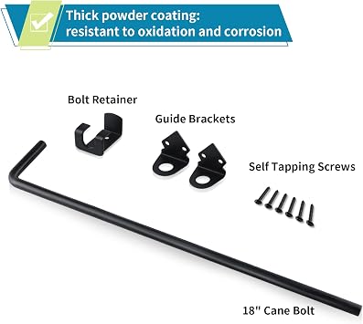 Skelang 2 Pcs Cane Bolt, 18 Heavy Duty Gate Drop Rod, Steel Gate Ground Latch for Holding Wooden Gate Open and Shut