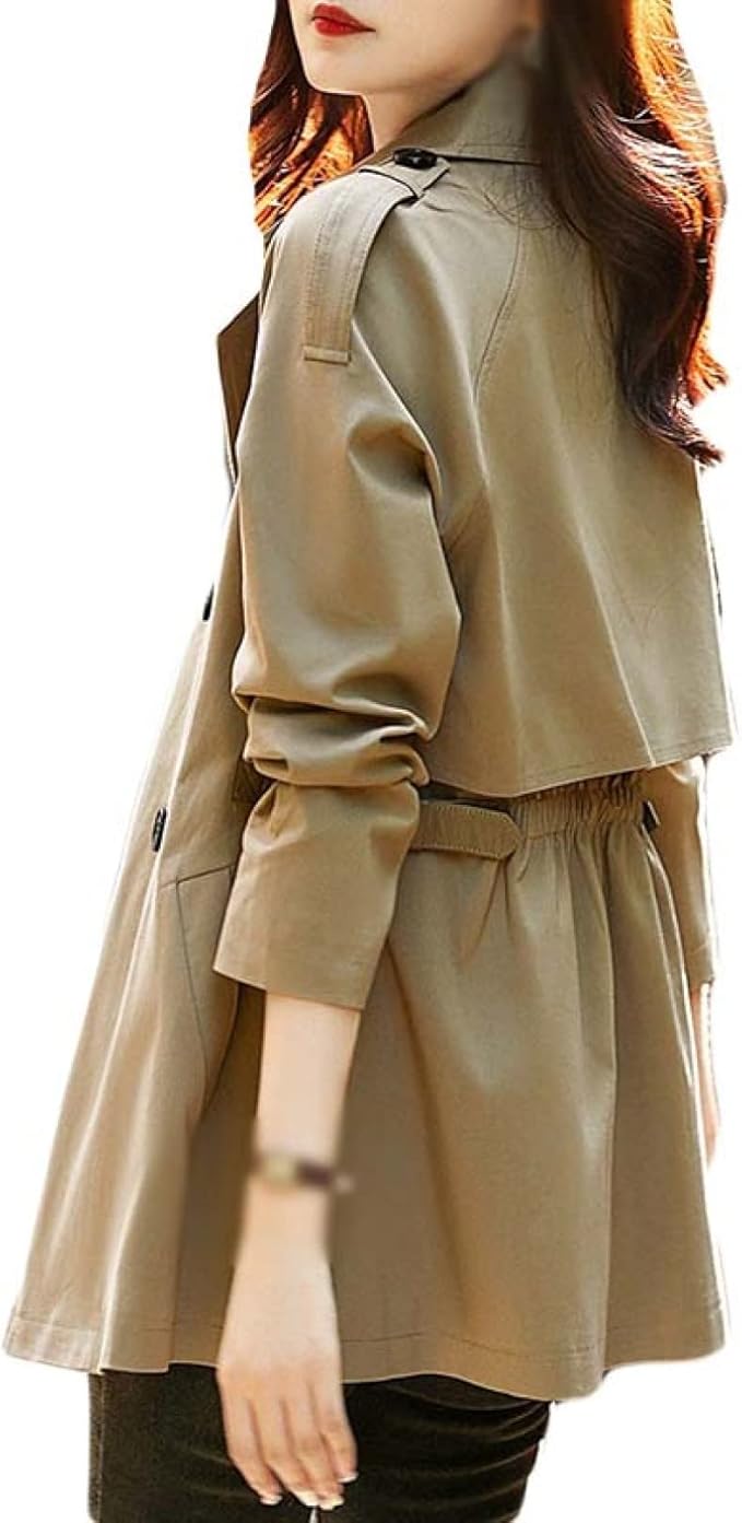 Amazon トレンチコート レディース ショート丈 コート 無地 ジャケット カジュアル 韓国 スプリングコート ファッション アウター 長袖 ゆったり 春コート 通勤 春 トレンチコート ショート ジャケット 羽織り カジュアル コート ジャケット 通販