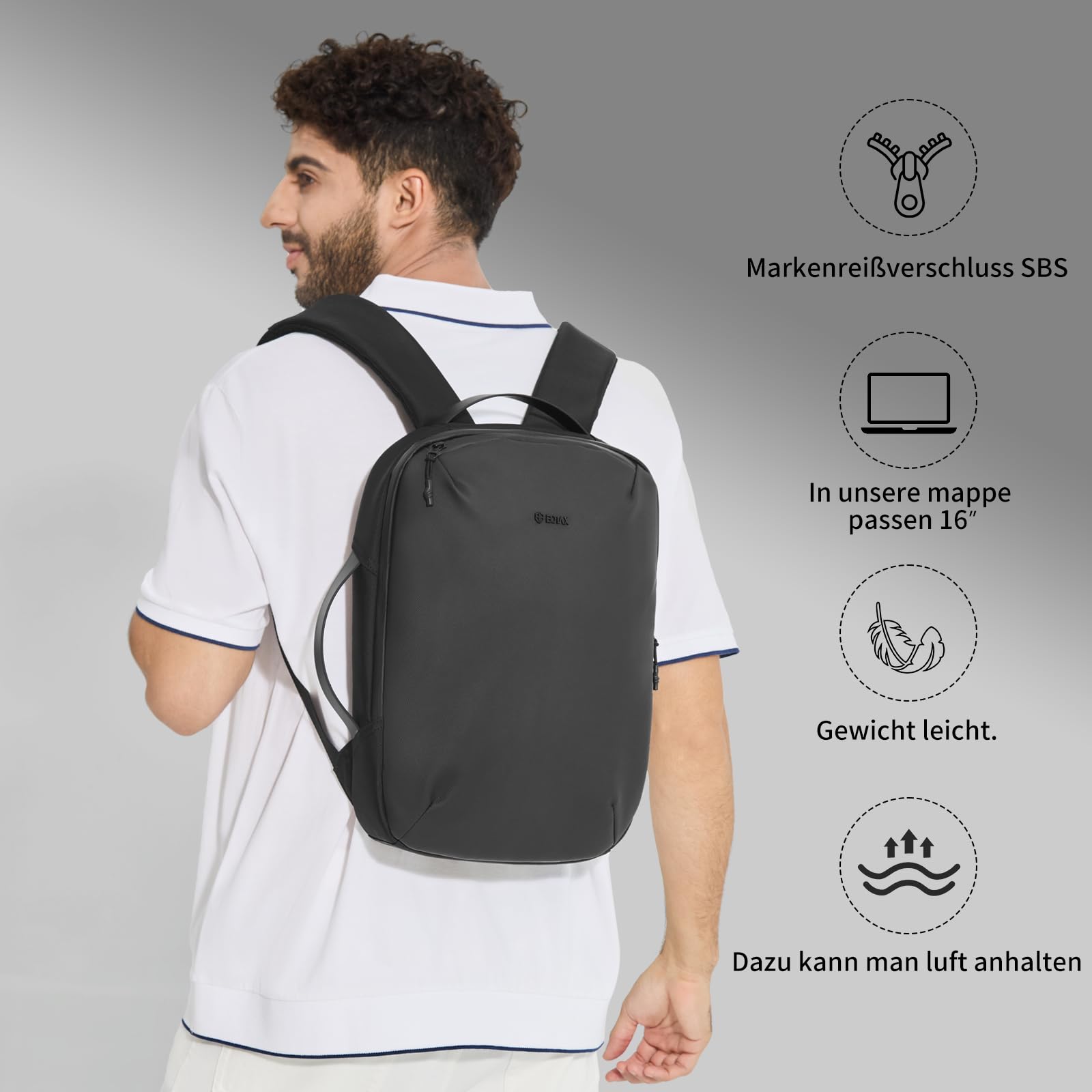 Biznesowy plecak na laptopa dla mężczyzn i kobiet, czarny plecak podróżny, wodoszczelny plecak na komputer, prezent pasuje do plecaków o przekątnej ekranu 16", na laptopa, tablet,