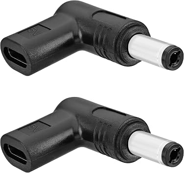 Yeebline 2PCS USB Type C to 5V DC5521 Power Connector Charger Adapter, 90 Degree Angled Female USB C to Male DC 5.5mm x 2.1mm Converter Charging Plug for Router, Speaker 5V to DC 5.5x2.1mm