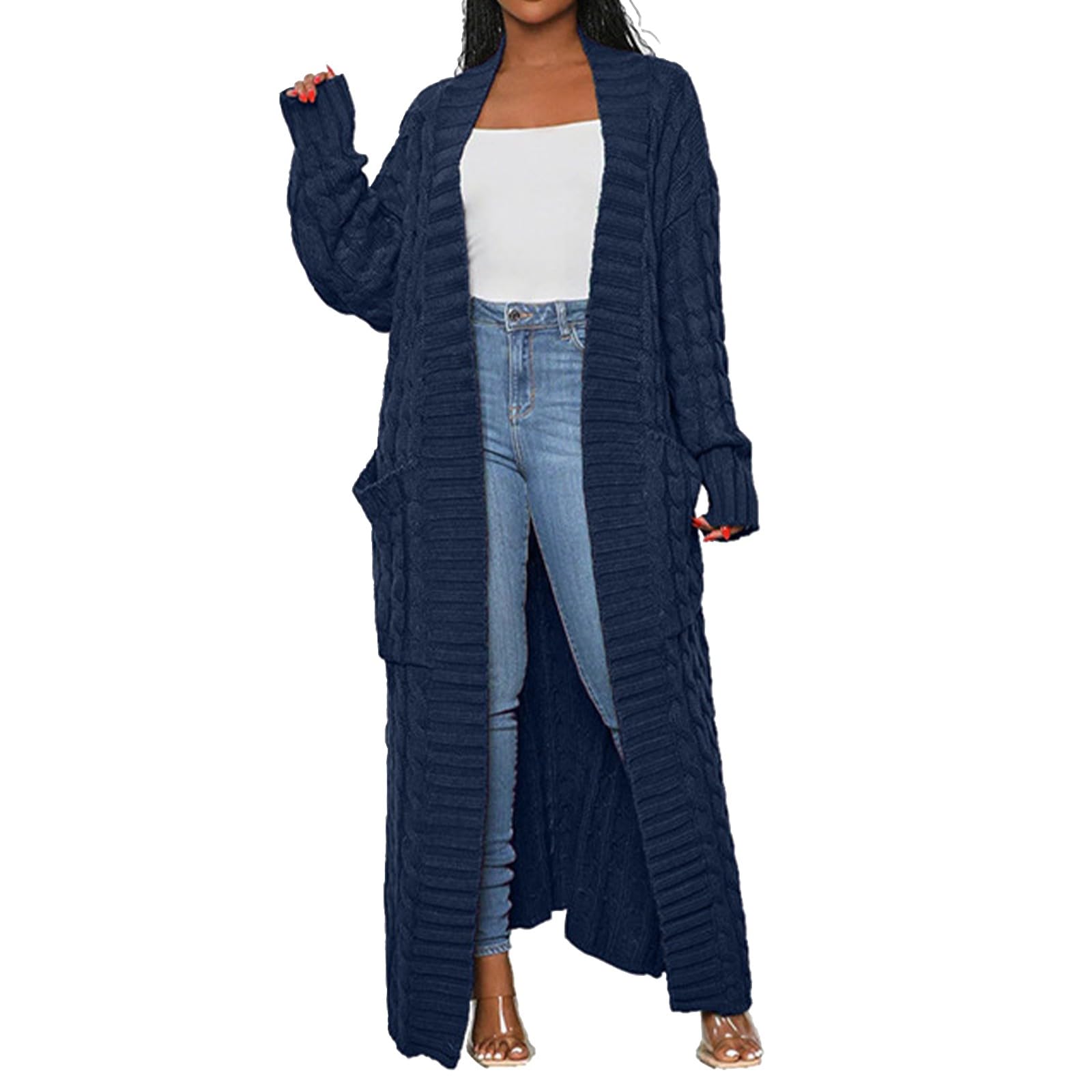 Strickjacke Damen üBergröße Warmer Strickjacken Kuschelig Kuschel Cardigan