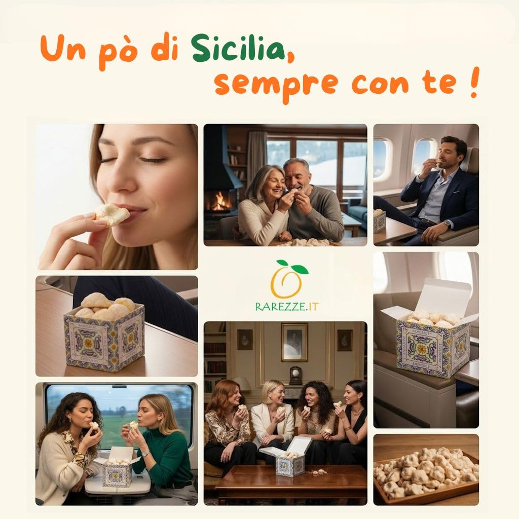 RAREZZE | Biscotti di Pasta di Mandorla Siciliana al GELSO | Deliziosa confezione regalo (kg.1) | Dolci tipici di Sicilia | Preparazione artigianale | Spediti appena sfornati !