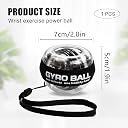 Wisebom Hand Exercise Gyroscopes, Gyro Ball Wrist Ball Wrist Exercises with Automatic Start Strength Ball, Hand Reeducation Ball for Bodybuilding Muscle Arms gallery image