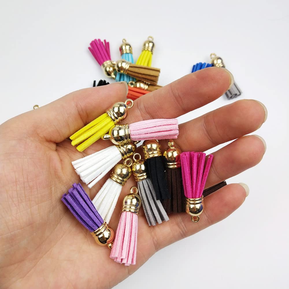 100 stuks mini-kwasthangers, 2 cm, zijdeachtige, rechte franjes