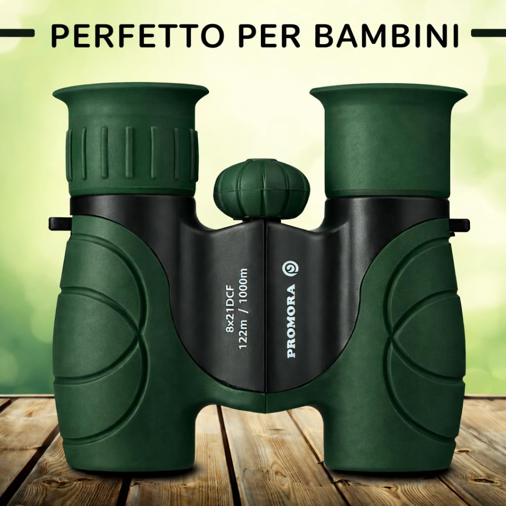 Binocolo Bambini - Regalo ottimale per bambino e bambina - Forte ingrandimento 8X21 - Set Esploratore Completo con Lente d'Ingrandimento e Bussola - Giochi per bambino e bambina di 3-12 anni