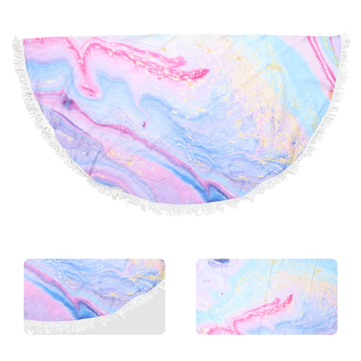 Cabilock Telo Mare Rotondo Marbling 150cm in Poliestere, con Nappe