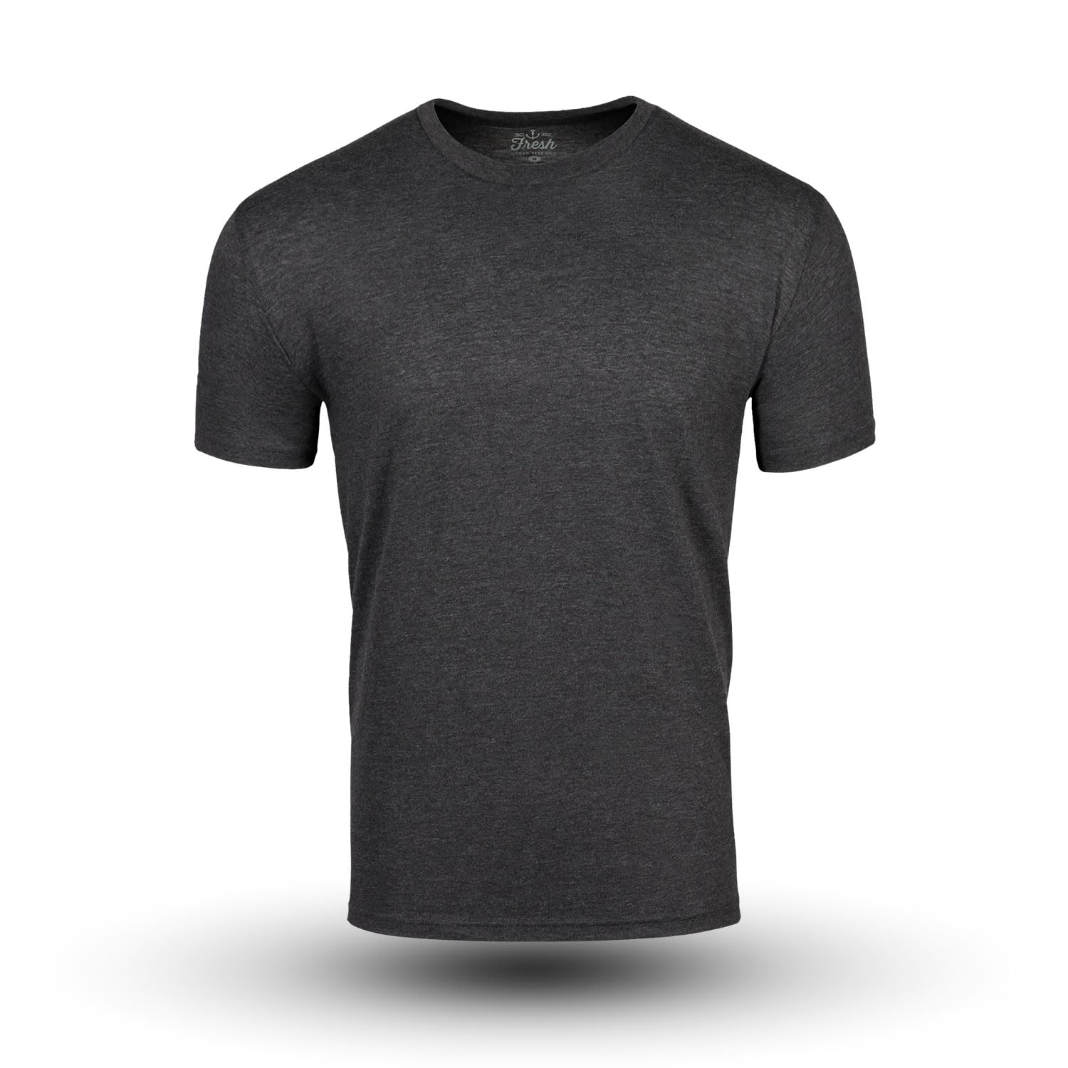 Fresh Clean ThreadsCharcoal T-Shirt for Men - Soft and Fit Mens T-Shirt - Cotton Poly Blend - Pre Shrunk Premium Tee